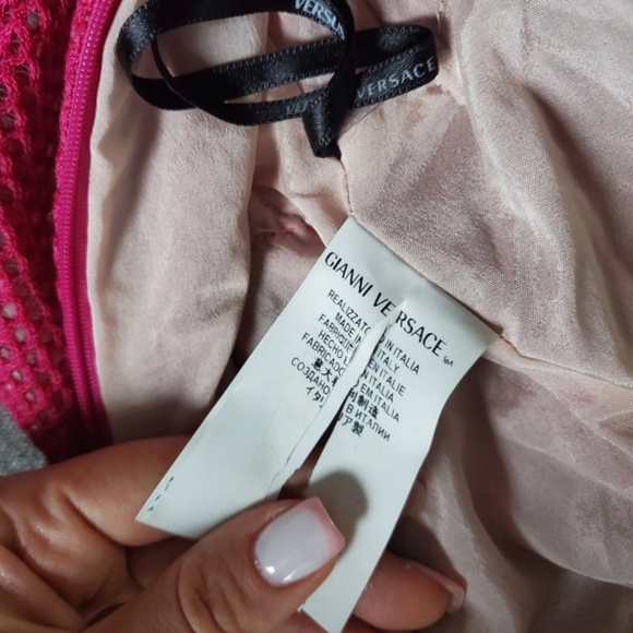 Gianni Versus Versace Pink Sleeveless Dress Size IT 38/ XS w Chain Detail - Picture 10 of 15